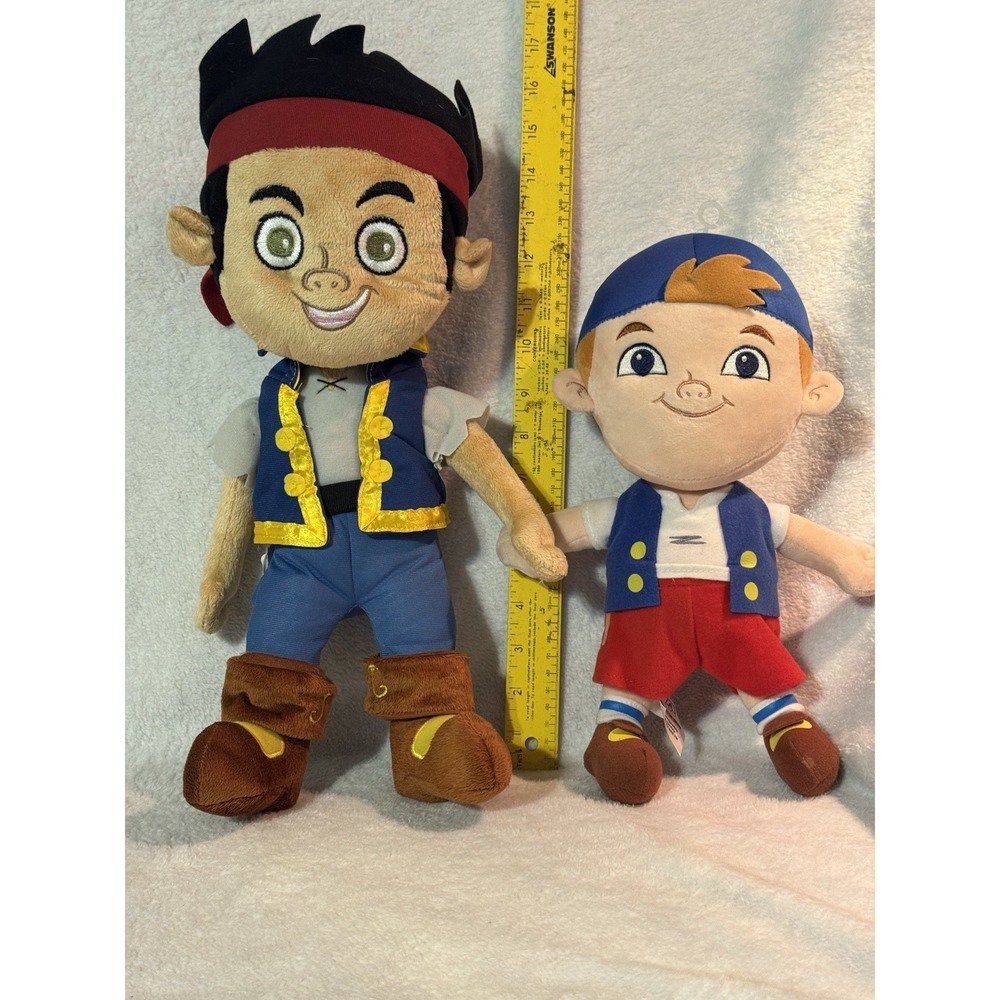 Disney Jake & Cubby Plush Set 17" 13" Never Land Pirates Dolls Lot Northwest